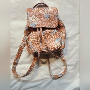 Small Brown Floral Wild Fable Drawstring Backpack